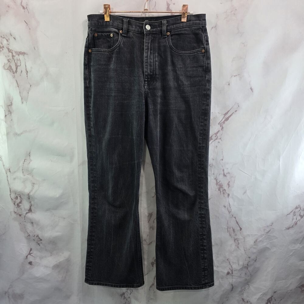 & Other Stories Jeans Womens 29 Straight Denim High Rise Washed Black Crop Short